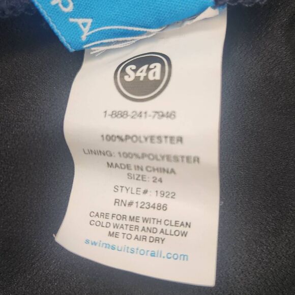 Aquabelle Women's Navy Swim Short NWT Size 24 Plus Size Swim Short - Picture 8 of 9